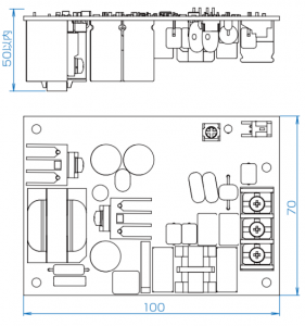 小型カスタムスイッチング電源外形図